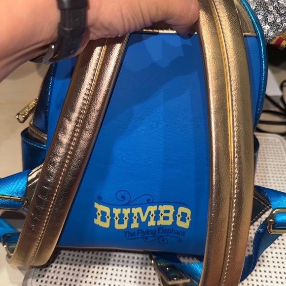 Loungefly dumbo attraction Red and Gold Mini Backpack - Picture 6 of 7